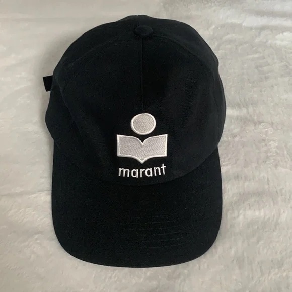 Isabel Marant Black Cap with White Logo